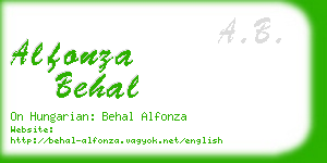 alfonza behal business card
